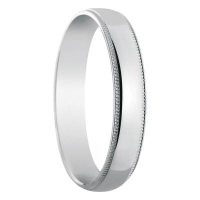 Silver Standard Half-Dome Wedding Ring Pinilla, 4 mm Width - Amore