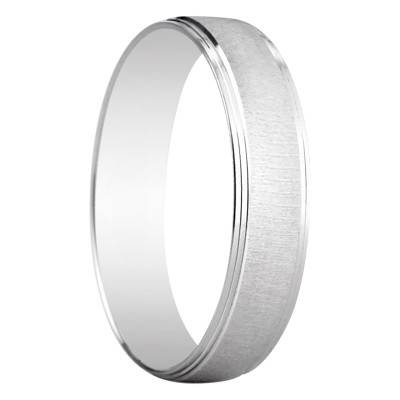 375/1000 White Gold Serradilla Half-Dome Standard Wedding Ring - Amore