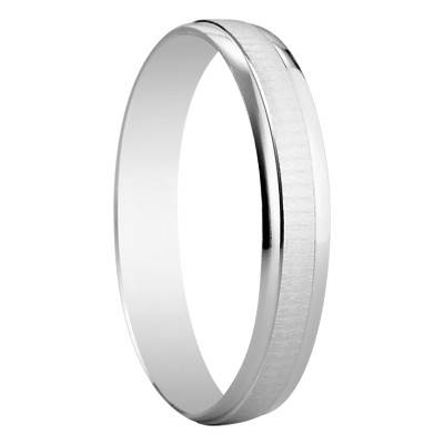 375/1000 White Gold Mirabel Half-Dome Standard Wedding Ring - Amore