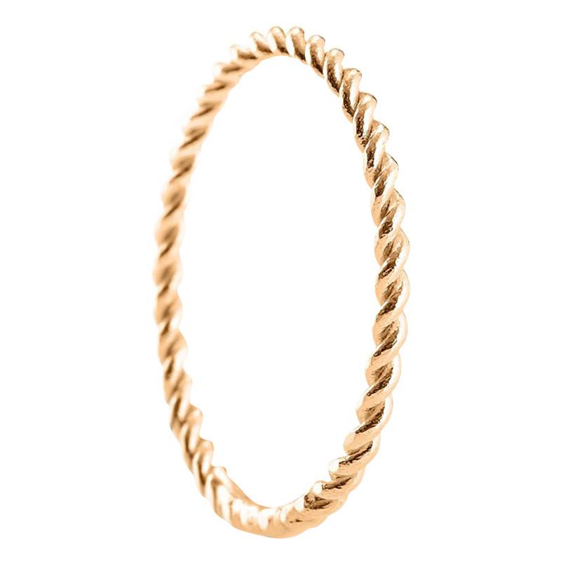 18K Rose Gold Twisted Lightweight Almeria Wedding Ring - Amore
