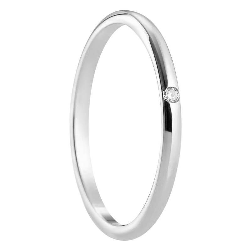 Alqueria 18K White Gold & Diamond Half-Shank Wedding Ring - Amore