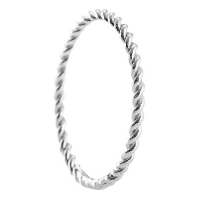 Almeria Twisted 750 White Gold Lightweight Wedding Ring - Amore