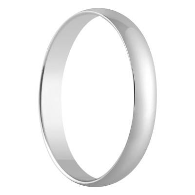 750 White Gold Standard Half-Round Barcelone Wedding Ring, Width 3 mm - Amore