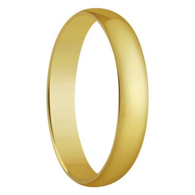 750 Yellow Gold Standard Half-Dome Madrid Wedding Ring, Width 3.50 mm - Amore