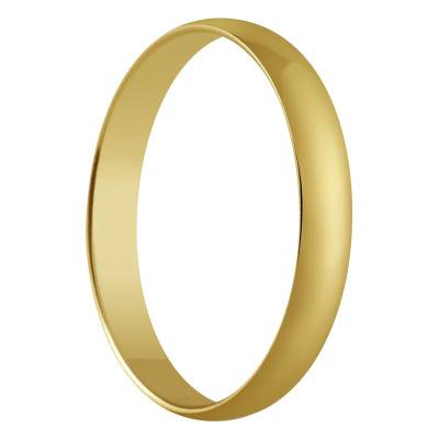375 Yellow Gold Lightweight Half-Dome Madrid Wedding Ring, Width 3 mm - Amore