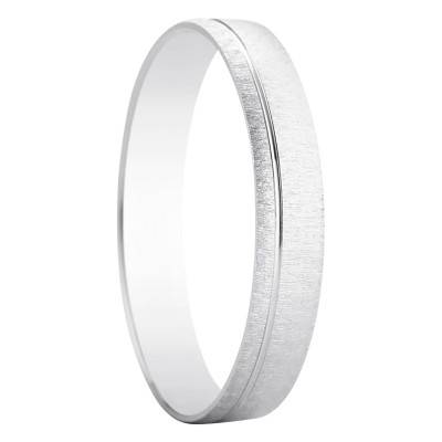 375 White Gold Standard Half-Dome Séville Wedding Ring, Width 3.50 mm - Amore