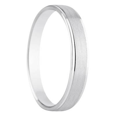 Unquera 375 White Gold Ribbon Standard Wedding Ring, Width 4 mm - Amore