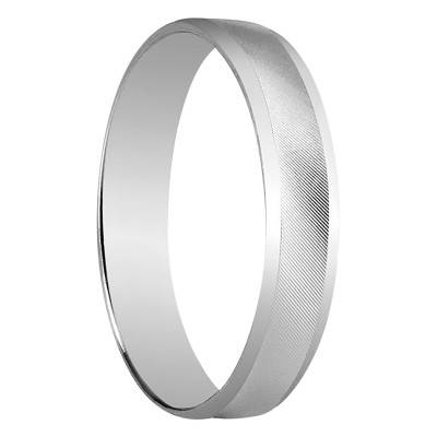 Alliance Concave Standard Cordoue en Or Blanc 375, Largeur 4 mm - Amore