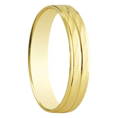 Alliance Demi-Bombée Standard Valladolid en Or Jaune 375, Largeur 4 mm - Amore