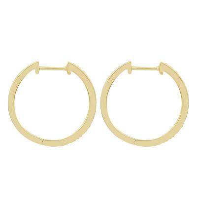 Créoles Diamants 0,13 ct GSI2 et Or Jaune 750, Diamètre 18 mm - Diamond Lady