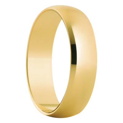 375 Yellow Gold Standard Half-Dome Wedding Ring Madrid, Width 5 mm - Amore