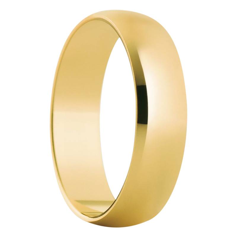 375 Yellow Gold Standard Half-Dome Wedding Ring Madrid, Width 5 mm - Amore