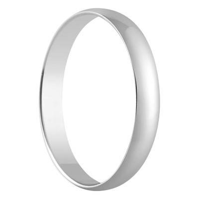 Alliance Demi-Jonc Standard Barcelone en Or Blanc 375, Largeur 3 mm - Amore