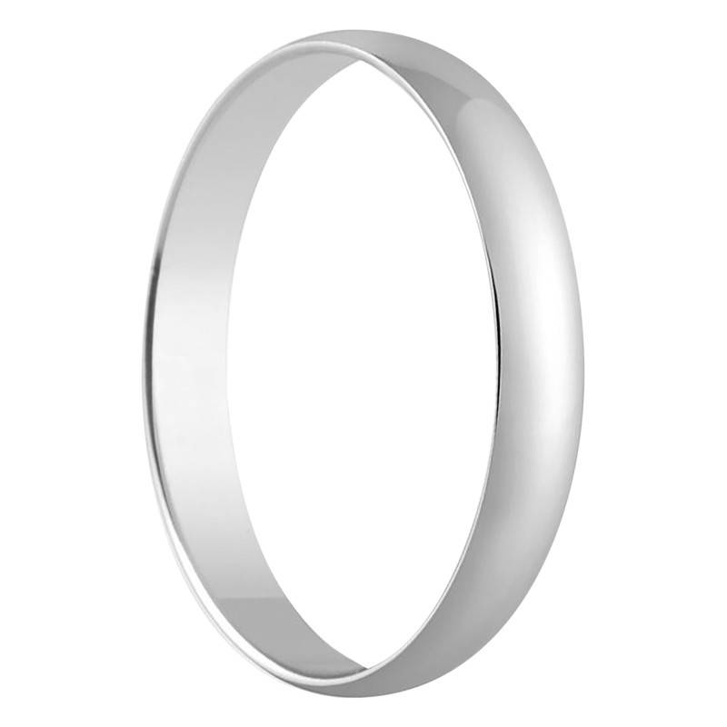 9K White Gold Standard Half-Shank Barcelona Wedding Ring, 3 mm Wide - Amore