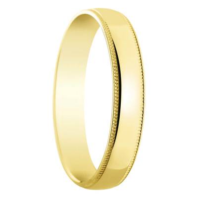 Alliance Demi-Bombée Standard Belen en Or Jaune 750, Largeur 4 mm - Amore