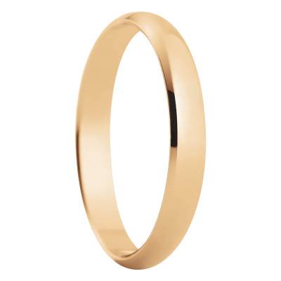 750 Rose Gold Standard Semi-Domed Madrid Wedding Ring, Width 3 mm - Amore