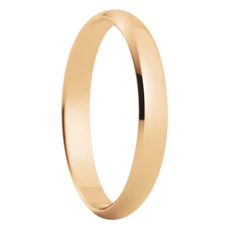 750 Rose Gold Standard Semi-Domed Madrid Wedding Ring, Width 3 mm - Amore
