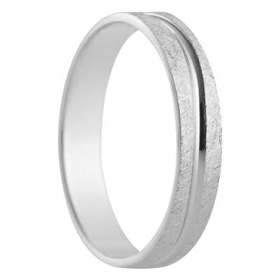 Alliance Ruban Standard Carmella en Or Blanc 750, Largeur 4 mm - Amore