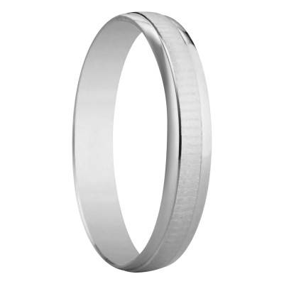 750/1000 White Gold Standard Half-Dome Escalona Wedding Ring, 3.50 mm Width - Amore
