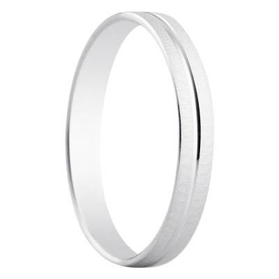 Alliance Ruban Allégée Almorox en Or Blanc 750, Largeur 3 mm - Amore