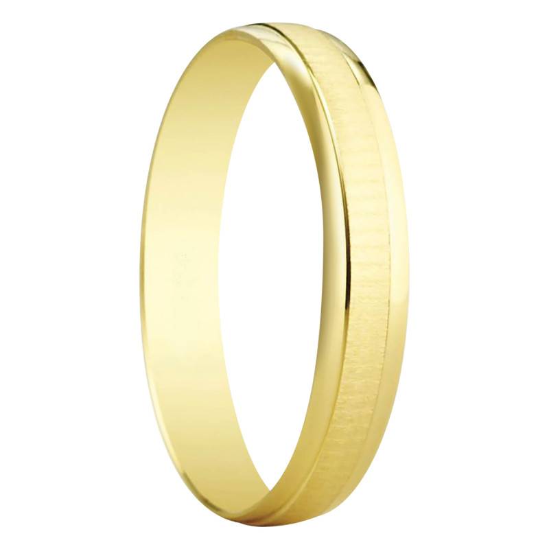 750 Yellow Gold Standard Half-Dome Escalona Wedding Ring, Width 3,50 mm - Amore