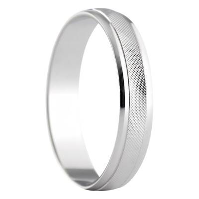Alliance Concave Standard Anoeta en Or Blanc 750, Largeur 4 mm - Amore