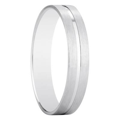 Alceda 750/1000 White Gold Ribbon Wedding Ring, Width 4 mm - Amore