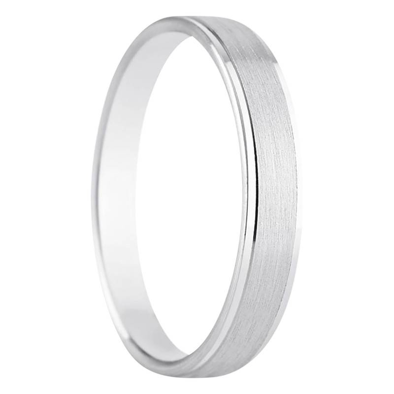 Unquera Standard Ribbon 750/1000 White Gold Wedding Ring, Width 4 mm - Amore