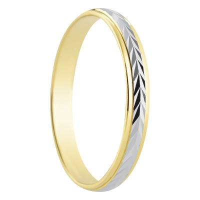 Standard Ribbon Leganes Wedding Ring In 2-Tone 750 Gold, Width 3 mm - Amore