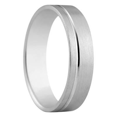 925 Silver Standard Ribbon Oviedo Wedding Ring, Width 5 mm - Amore