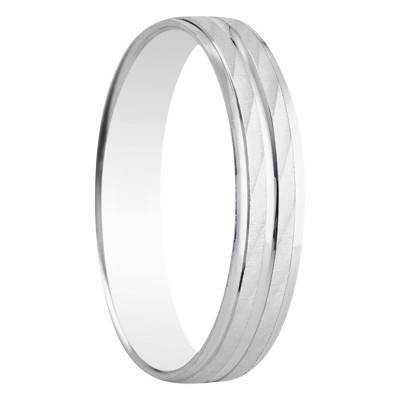 Silver 925 Ribbon Standard Valladolid Wedding Ring, 4 mm Width - Amore