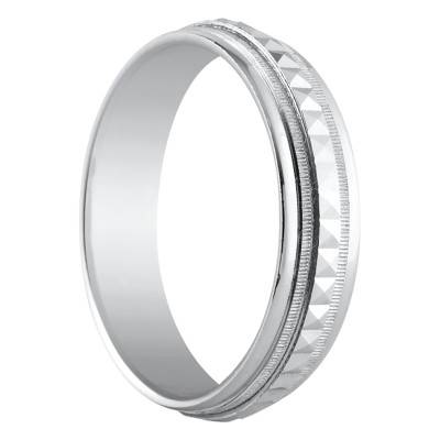 925/1000 Silver Standard Band Lérida Wedding Ring, 5 mm Width - Amore
