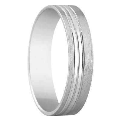 Alliance Ruban Standard Salamanque en Argent 925, Largeur 4,50 mm - Amore