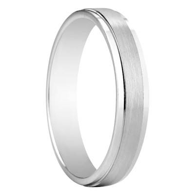 925/1000 Silver Standard Half-Round Maria Wedding Ring, 4 mm Width - Amore
