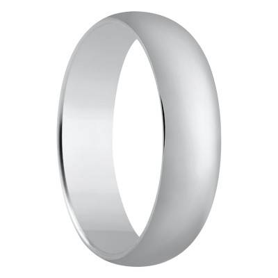 Alliance Demi-Bombée Standard Madrid en Argent 925, Largeur 5 mm - Amore