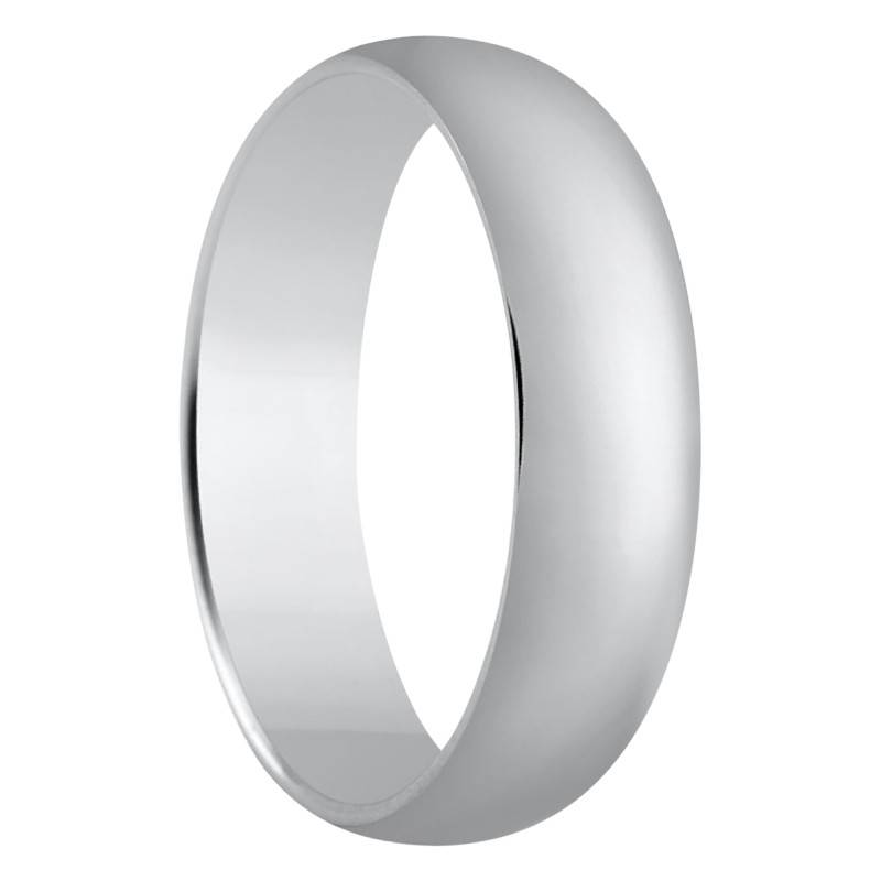 925/1000 Silver Standard Half-Round Madrid Wedding Ring, 5 mm Width - Amore