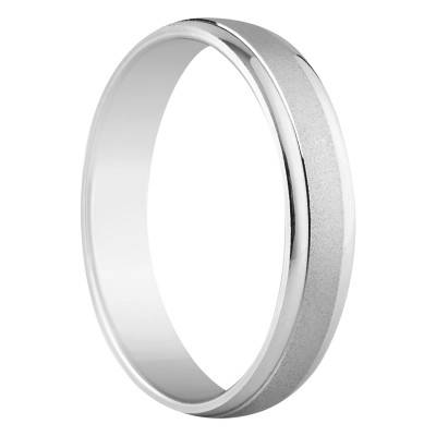 Bilbao Standard Half-Domed 925/1000 Silver Wedding Ring, Width 4 mm - Amore