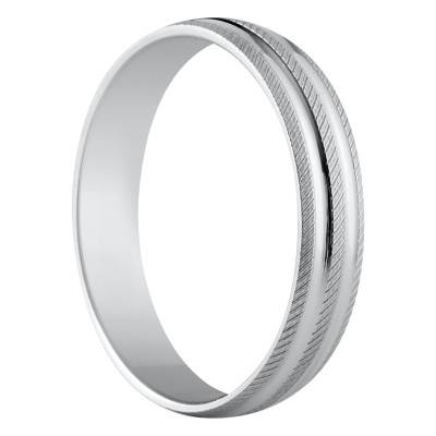 Valence Standard Half-Domed 925/1000 Silver Wedding Ring, Width 4 mm - Amore