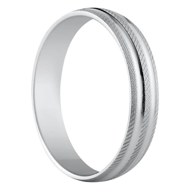 Valence Standard Half-Domed 925/1000 Silver Wedding Ring, Width 4 mm - Amore