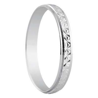 925 Silver Standard Flat Band Malaga Wedding Ring, Width 3 mm - Amore