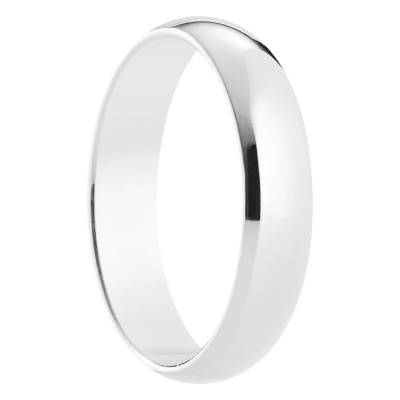 Alliance Demi-Bombée Standard Madrid en Or Blanc 750, Largeur 4 mm - Amore