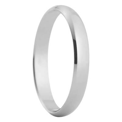 Alliance Demi-Bombée Standard Madrid en Or Blanc 750, Largeur 3 mm - Amore