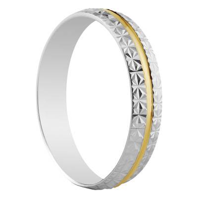 Alliance Demi-Bombée Standard Santander en 2 Ors 750, Largeur 4 mm - Amore