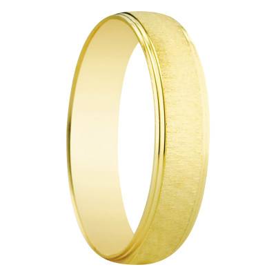 Standard Half-Dome 750/1000 Yellow Gold Wedding Ring Elche, Width 4.50 mm - Amore