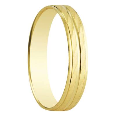 Alliance Demi-Bombée Standard Valladolid en Or Jaune 750, Largeur 4 mm - Amore