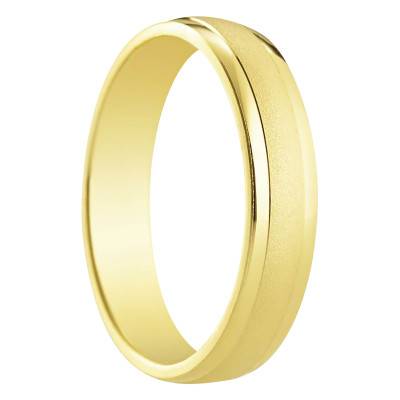 Yellow Gold 750 Standard Half-Dome Wedding Ring Bilbao, Width 4 mm - Amore