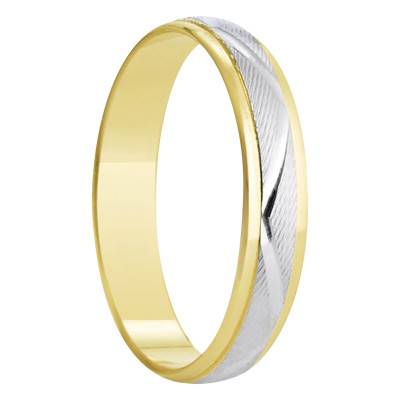 375 2-Gold Half-Dome Standard Alcala Wedding Ring, Width 4 mm - Amore