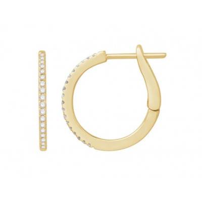 Créoles Diamants GSI2 0,15 ct et Or Jaune 750, Diamètre 16 mm - Diamond Lady