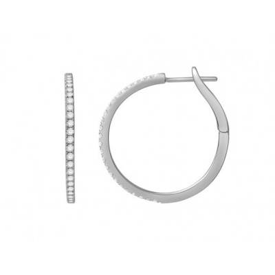 Créoles Diamants 0,15 à 0,45 ct GSI2 et Or Blanc 750 - Diamond Lady