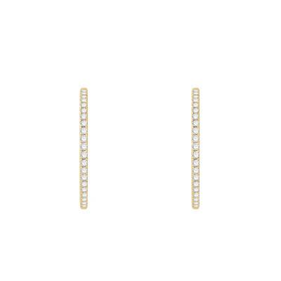 Créoles Diamants GSI2 0,25 ct et Or Jaune 750, Diamètre 20 mm - Diamond Lady